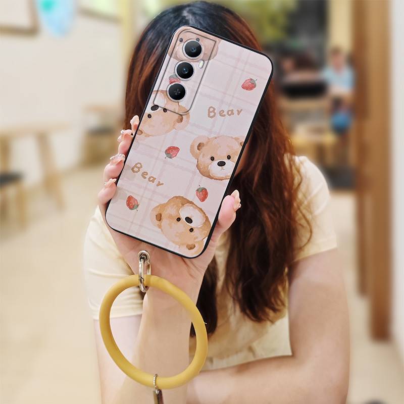 

Cartoon Ring Phone Case For Realme C65 Bracelet Soft Case Funny Protective Cute Personality Solid Color Anti-knock Youth Realme C65