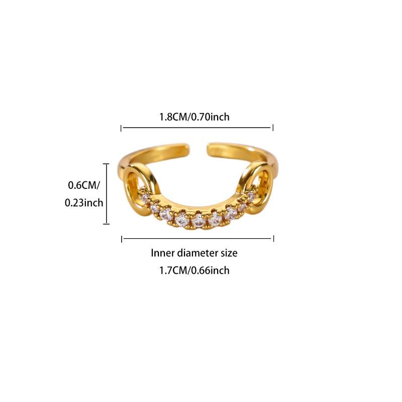 Full diamond ring Fashion temperament Open zircon group setting Luxury diamond ring