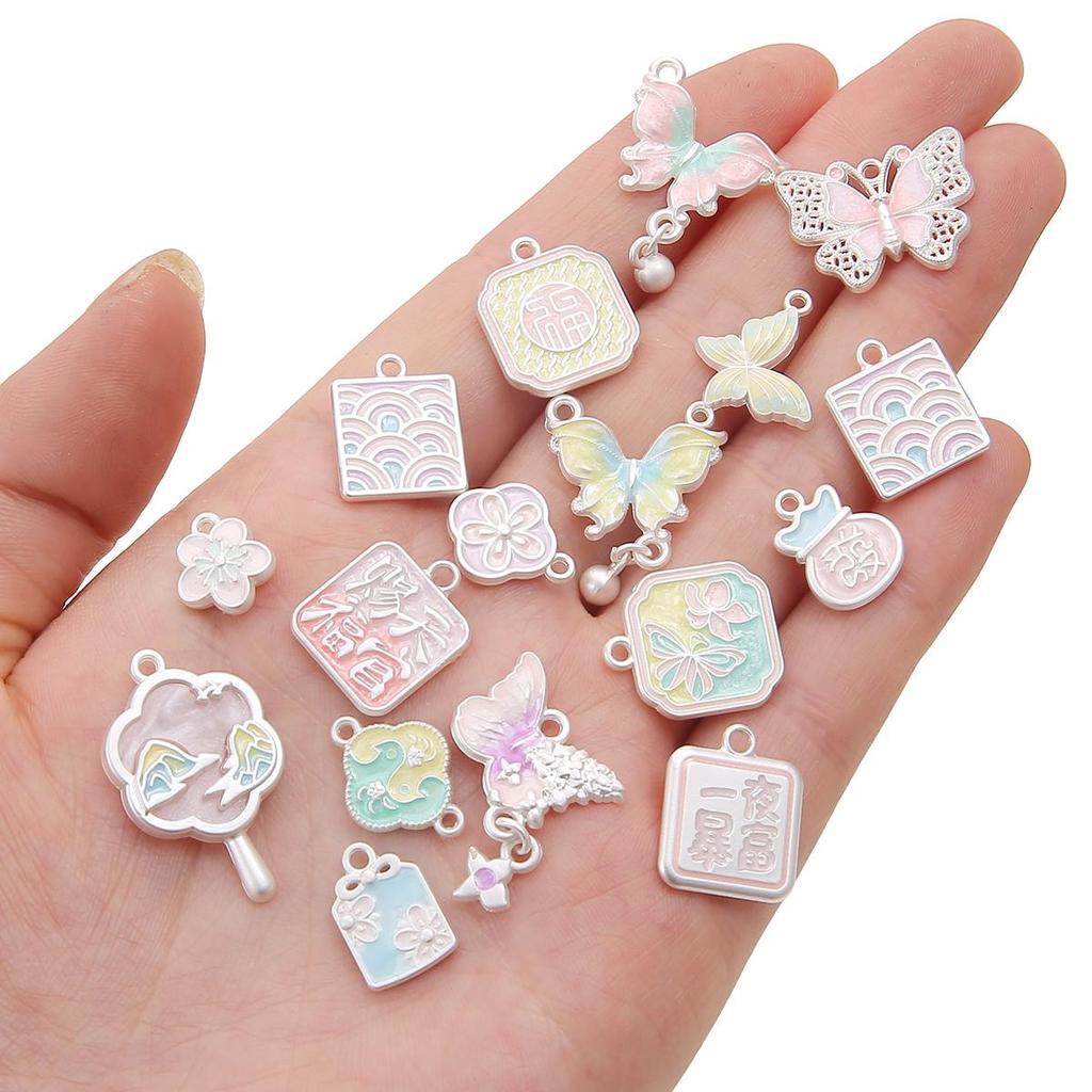 1pc/bag Alloy Matte Dripping Oil Pendant DIY Bracelet Necklace Earrings Jewelry Accessories