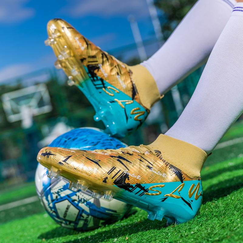 34-46 Men's High-top Football Boots Outdoor Long Spikes Sports Football Boots Large Size Youth Sports Children's Football Boots