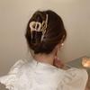 Elegant High-End Bronze Double 'C' Hairpin: Large Summer Shark Clip