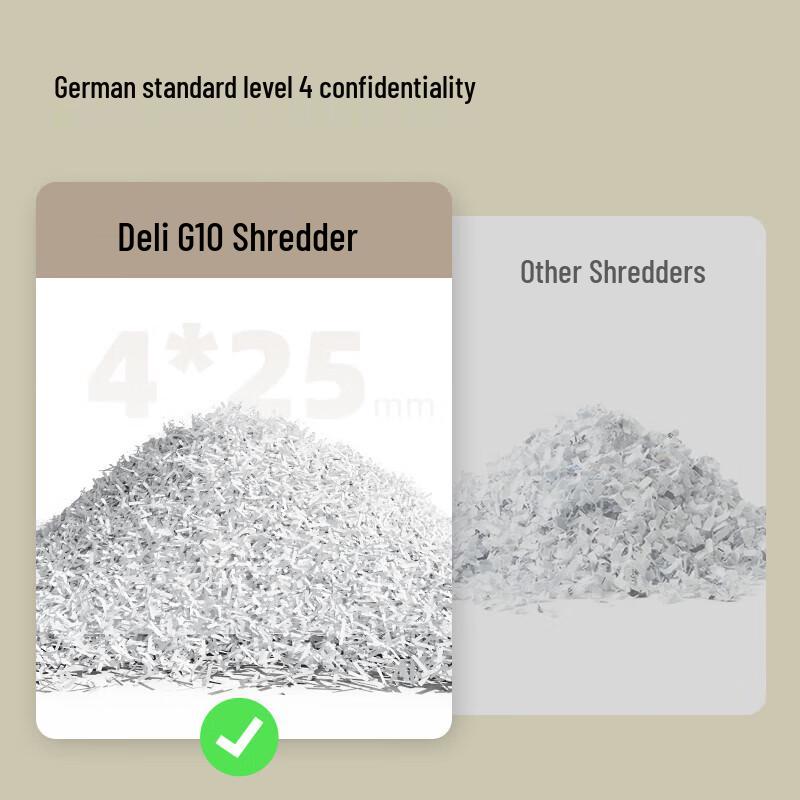 Deli G10 4-Level Cross-Cut Paper Shredder for Office/Home CN plug (adapter included)