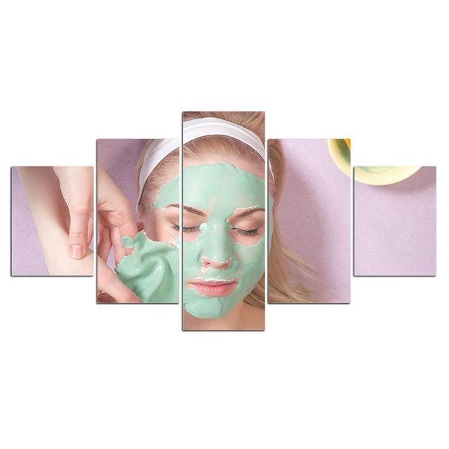 5 sztuk zdrowie uroda Spa masaż twarzy Salon ściana z obrazami ozdoby do dekoracji wnętrz plakaty płótno malarstwo akcesoria do salonu