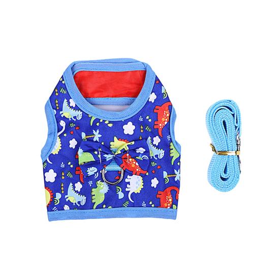 

Поводок для кролика, мультяшный узор, застежка-липучка, нарядный костюм кролика/котенка, рубашка, юбка для маленького животного M синий