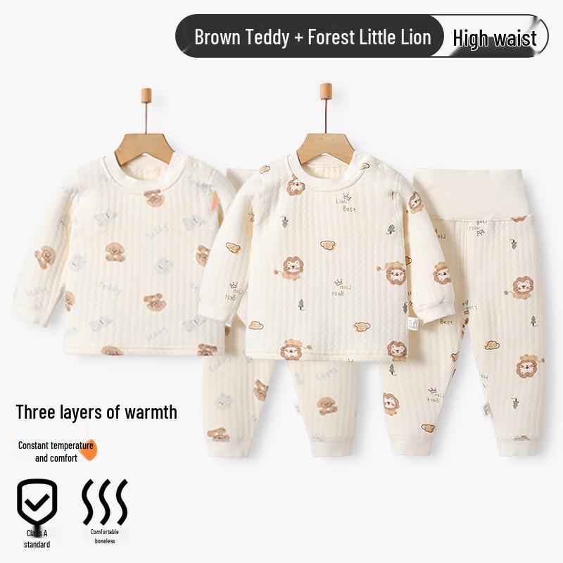 Jingqi Pure Cotton Baby Warm Underwear Set for Boys & Girls - Autumn & Winter Collection