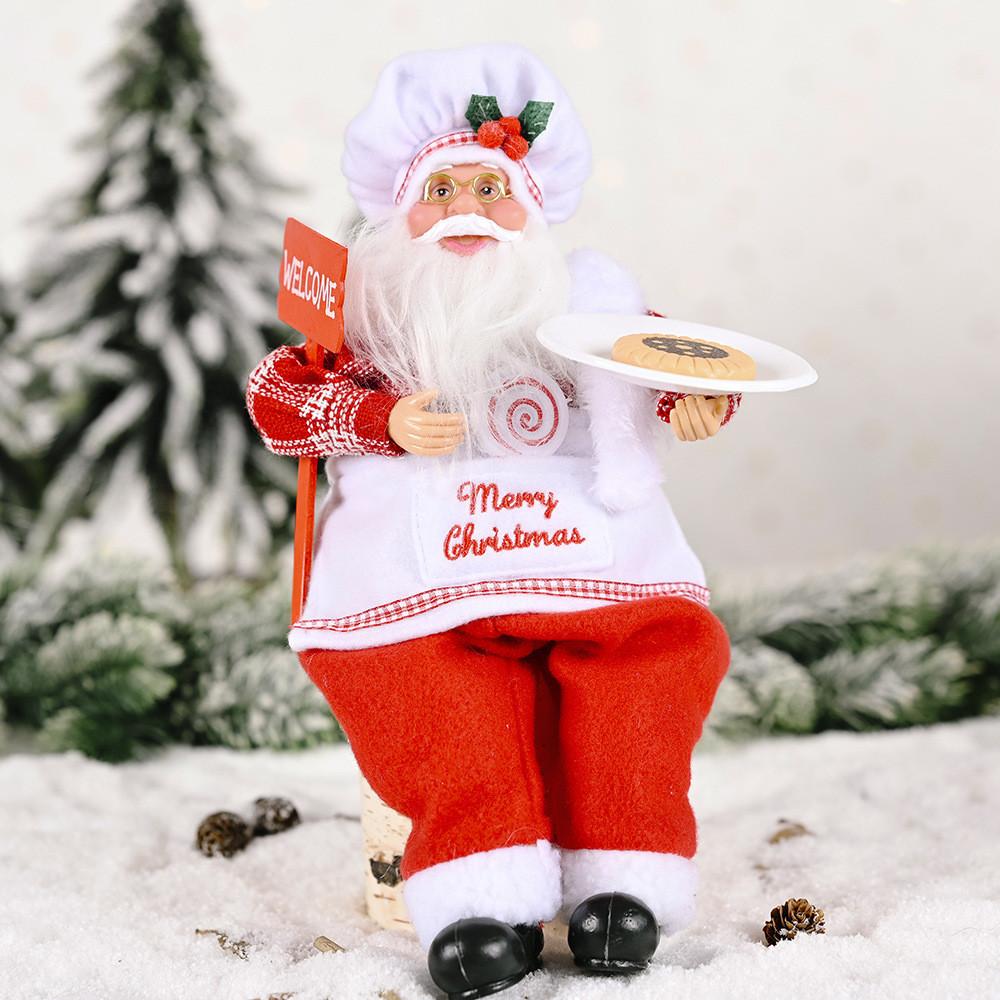 Santa Adorable Sitting Claus Doll Unique Christmas Ornament Perfect For Holiday Decor
