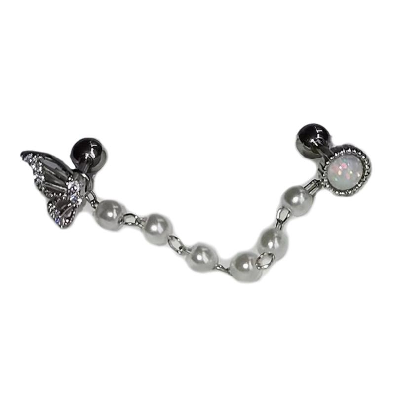 Fashionable Ear Studs Ear Pins Ear Piercing Jewelry Ear Bone Nail Chain Ear Stud Alloy Material Gift for Girls and Women 1