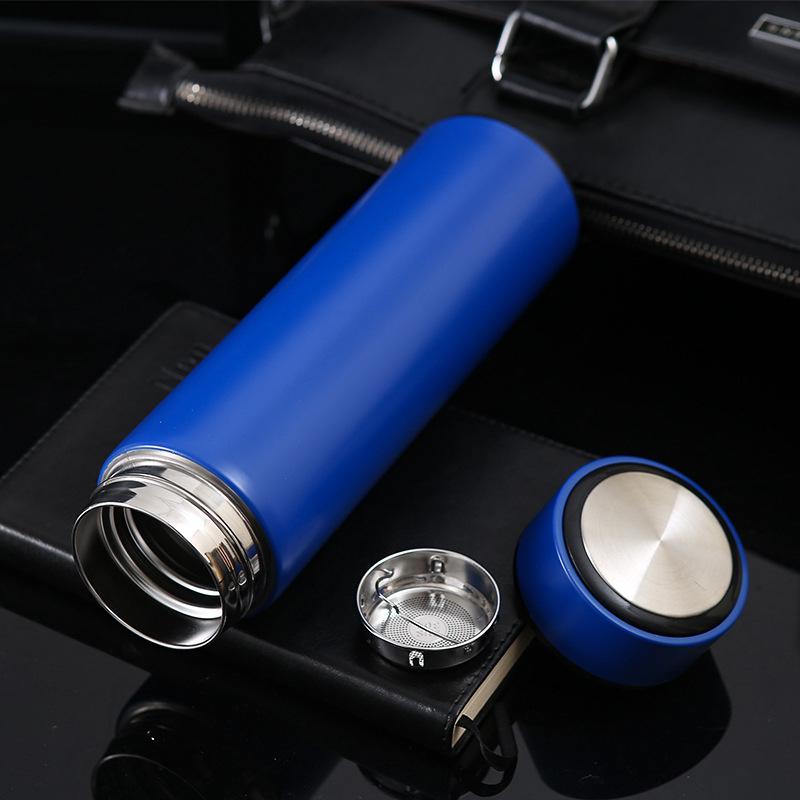 Stainless Steel 500ml Thermos Bottle Portable Leak-proof Vacuum Flask Insulated Coffee Water Bottle with Tea Partition Drinkware