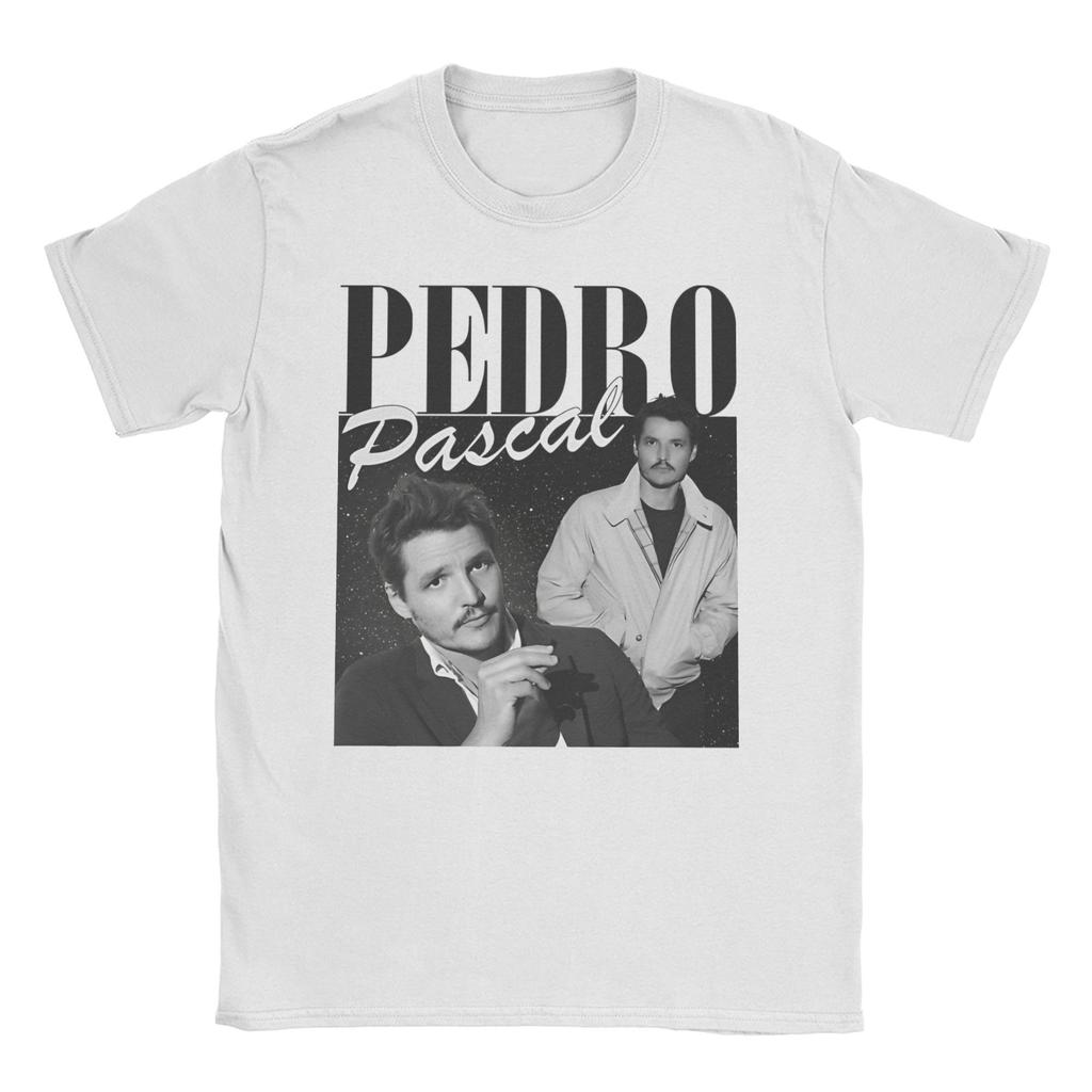 2026 Herren Damen Pedro Pascal T-Shirt Lustiger Schauspieler Vintage 90er Reine Baumwolle Oberteile Mode Kurzarm Rundhals T-Shirts Neue T-Shirts