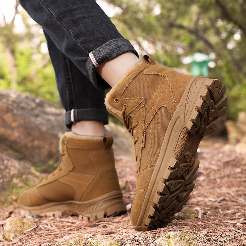 High-quality Men's Snow Boots Warm Plush Winter Boots Shoes Outdoor Snow Boots Non-slip Platform Shoes