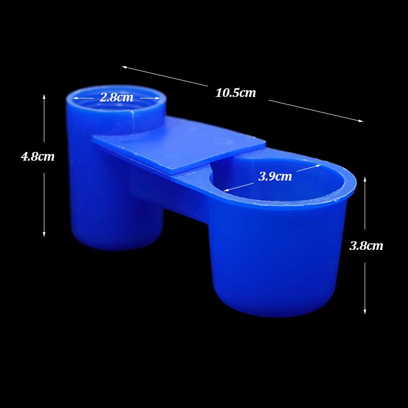 

5/10/20 шт. Поилки для птиц и перепелов, Стаканчик для бутылки с водой, Кошка, Курица, Голубь, Попугай, Хомяк, Двойной носик, Направляющая для воды для птиц 5pcs синий