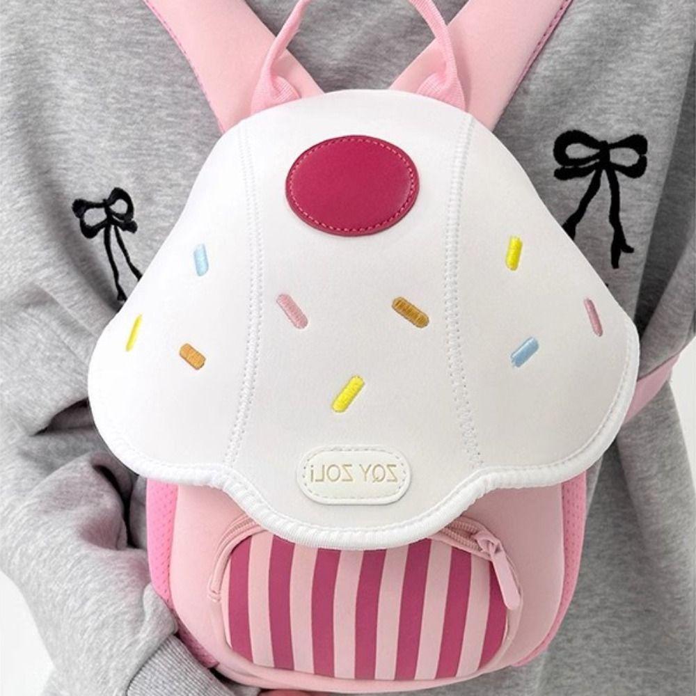 Double Shoulder Mushroom Backpack Large Capacity Student School Bag  Kids Gifts