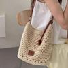 Summer Women's Woven Crochet Tote Bag Beach Vacation Shoulder Bag Lightweight Cotton Linen Boho Hollow Out Purse
