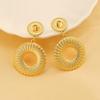 Elegant Titanium Steel 18K Gold Stud Earrings – Women’s Cross-Style Luxury Design