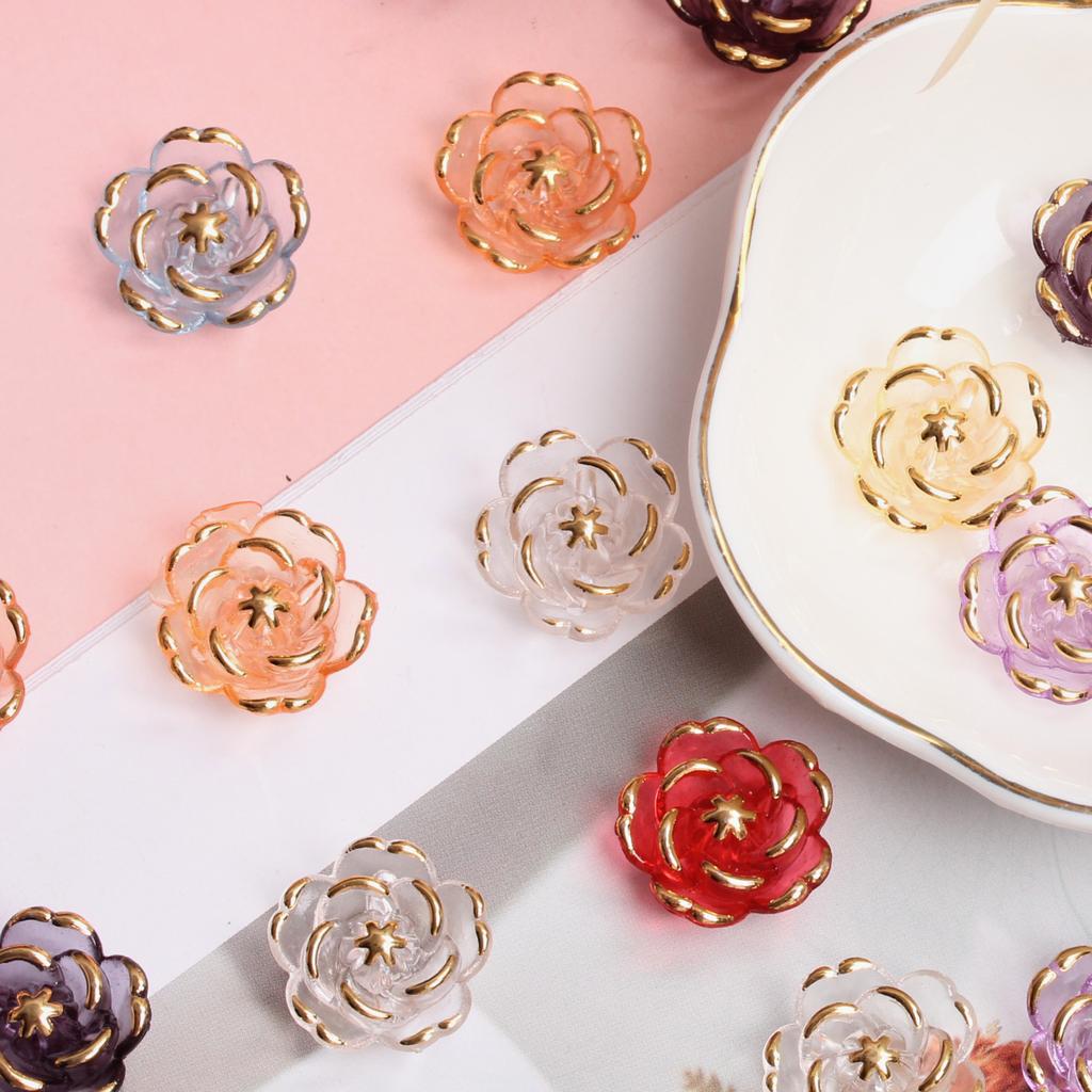 High Quality Jewelry Accessories Gift 5Pcs 18.6mm Fashion DIY Accessory Rose Beads Acrylic Phone Chain Making Handmade Material