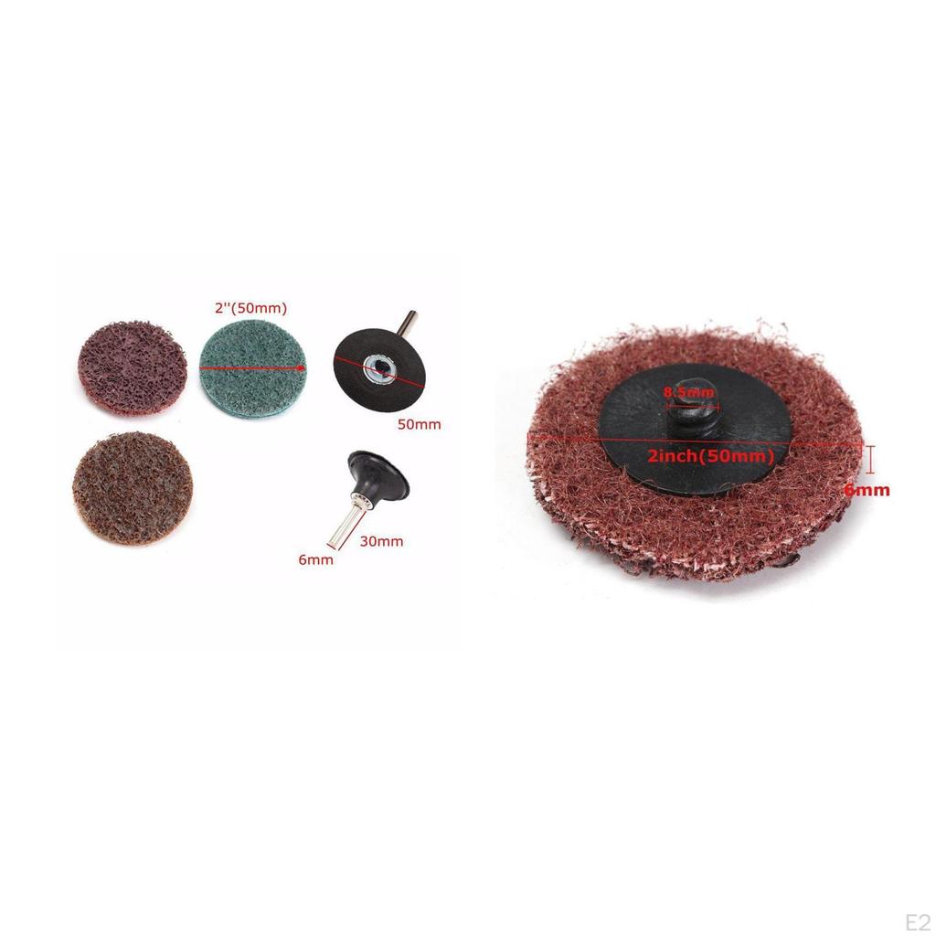 60pcs/set 2" Roll Lock Sanding Disc Abrasive Pads with 1/4" Holder 50mm Diameter for Metal