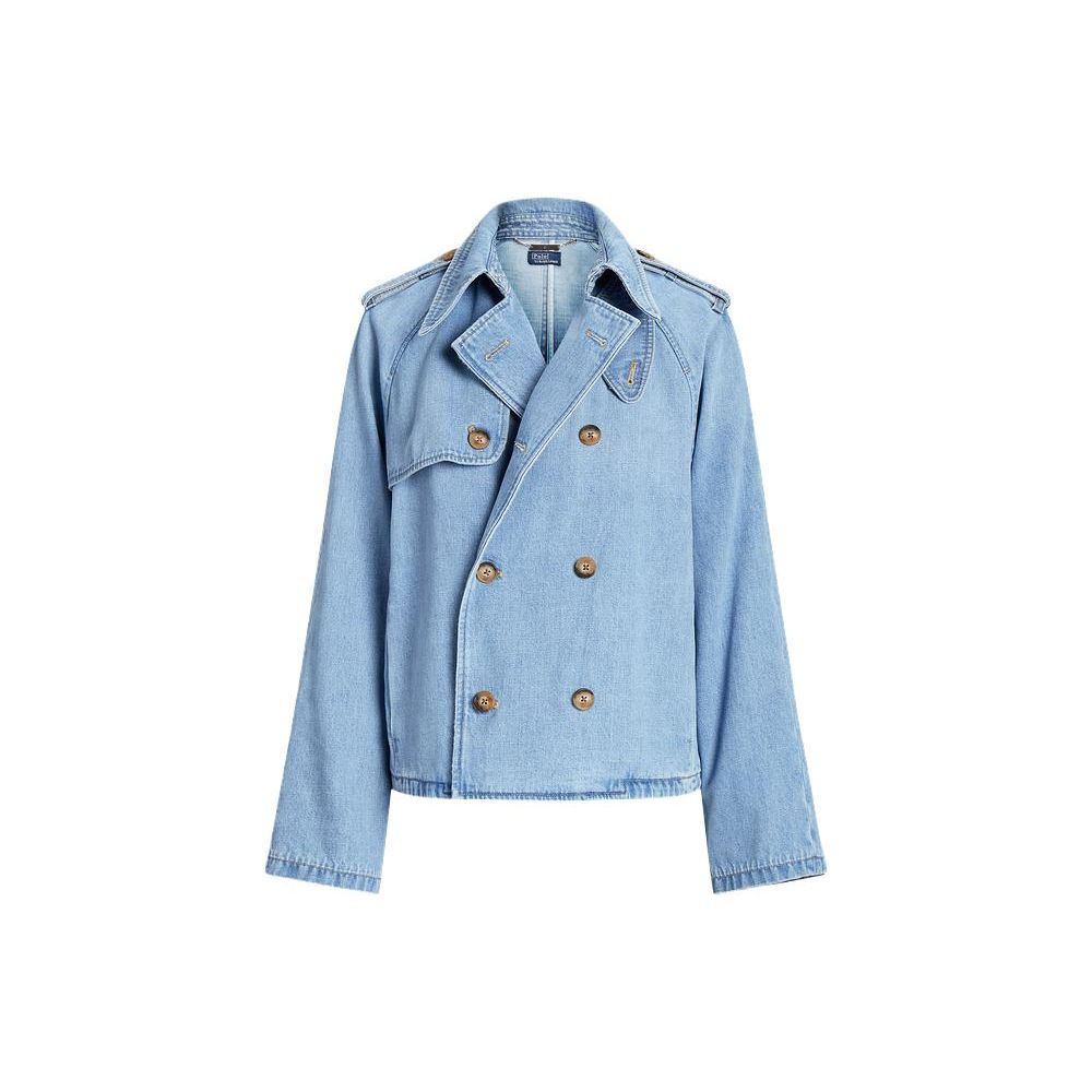 

Polo Ralph Lauren SS23 Однотонная двубортная джинсовая куртка асимметричного кроя Женские куртки Темно-синий WMPOOTWNDI20006-410 XS