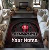 Kenworth Crystal Velvet Rug, Custom Name Text Personalized Non‑Slip Floor Mat for Home Decor Gift