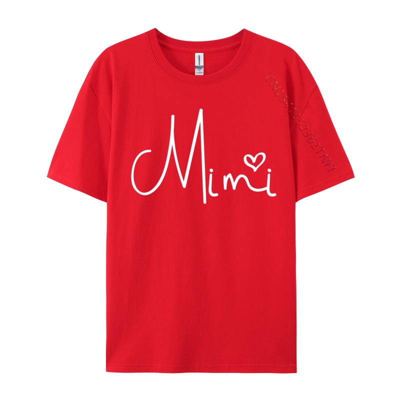 Mimi Heart Grandma Christmas Mother Is Day TShirt Unisex Clothing TShirt Combed Cotton Funny Clothing Shirt Round Collar