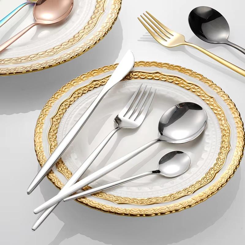 16Pcs Stainless Steel Cutlery Set Cutlery Set Mirror Polished Tableware Western Tableware, Suitable for Hotel Parties.