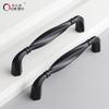 Oukali  Hardware Accessories High Quality 128Mm Black Zinc Alloy Cabinet Wardrobe Cabinet Door Handles