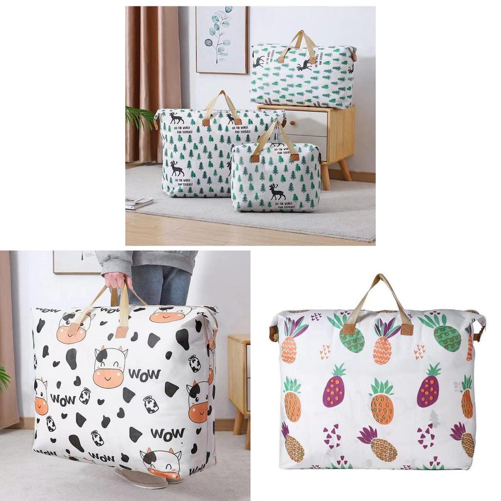 Cotton Quilt Storage Bag With Handles For Dorm Room Organization