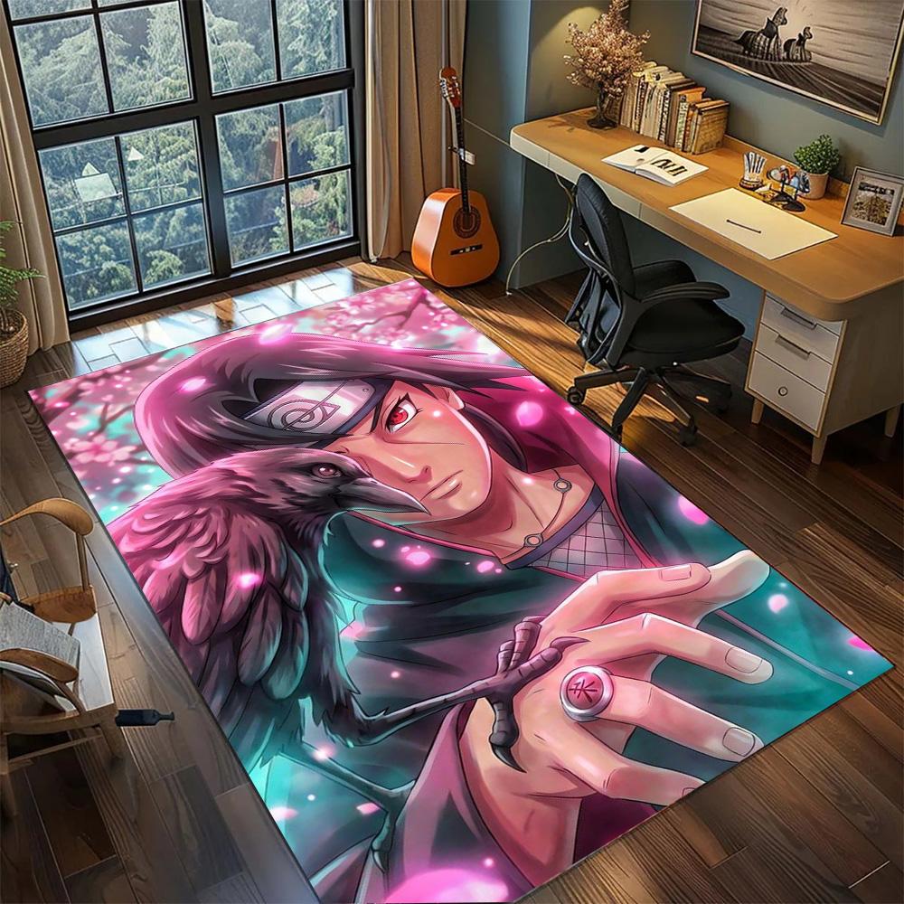 Itachi Uchiha Washable Gamer Room Floor Mat, Non Slip Large Area Rug Carpet Bedroom Home Decoration.-TING