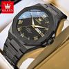 OLEVS Luxury Man Watch Classic Fashion Roman Scale Dual Calendar Waterproof Luminous Stainless Steel Original Quartz Wristwatch