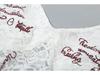 2024 Autumn Women's Urban Chic Solid Lace Bodysuit with Text Accents