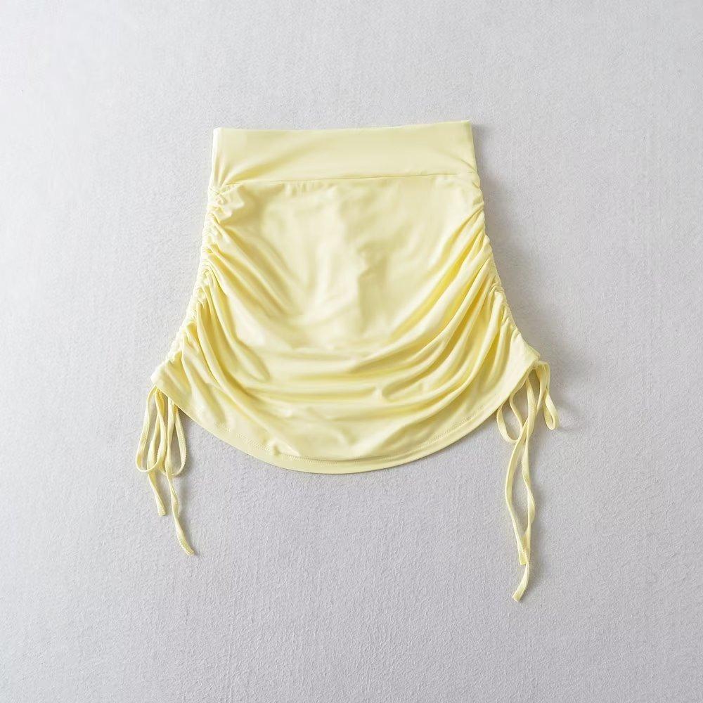 

Весна-лето женские юбки сексуальные женские юбки с гофрировкой для ночного клуба женские эластичные плиссированные шнурки спортивные мини-юбки для йоги шорты с высокой талией S