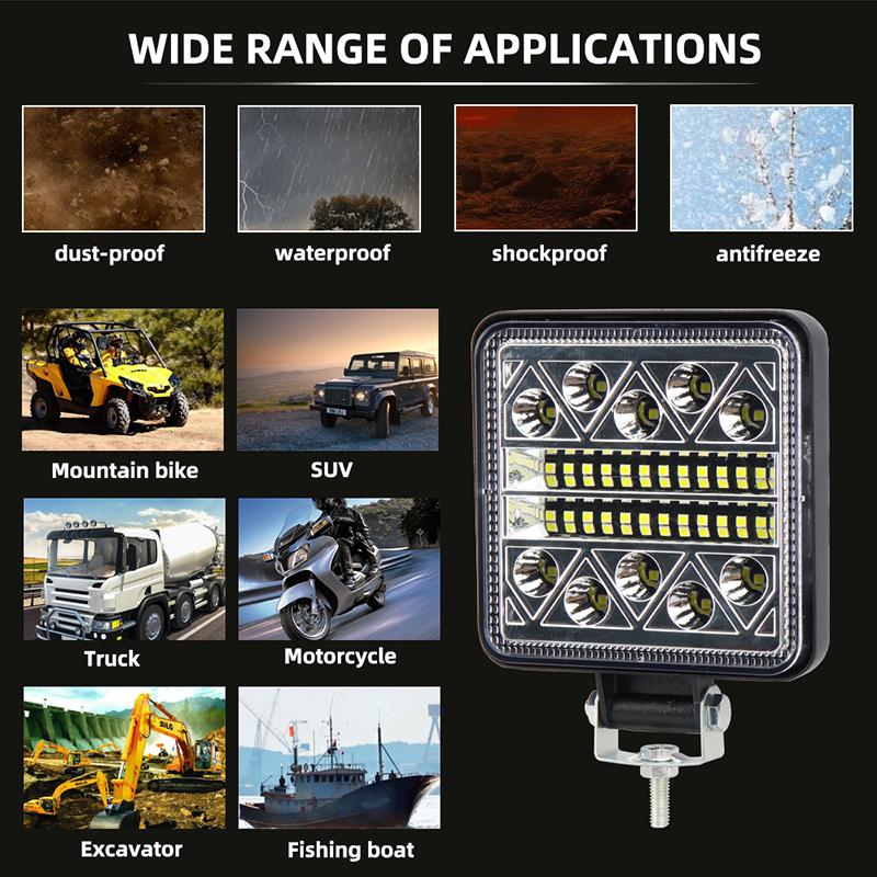 RXZ 102W lightbar Spotlight LED Work Light Bar Car For Tractor SUV Truck Driving Fog Lamp 3030 LED 34SMD Headlights LED LIGHTBA