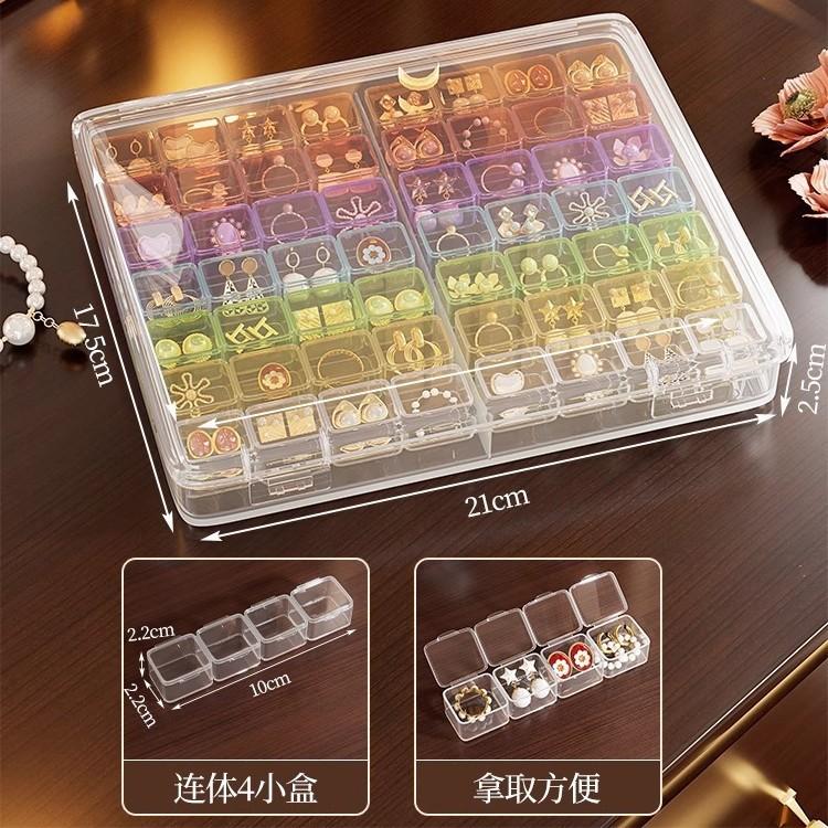 Transparent Plastic Earring Storage Box with Multiple Compartments and Anti-Oxidation Feature