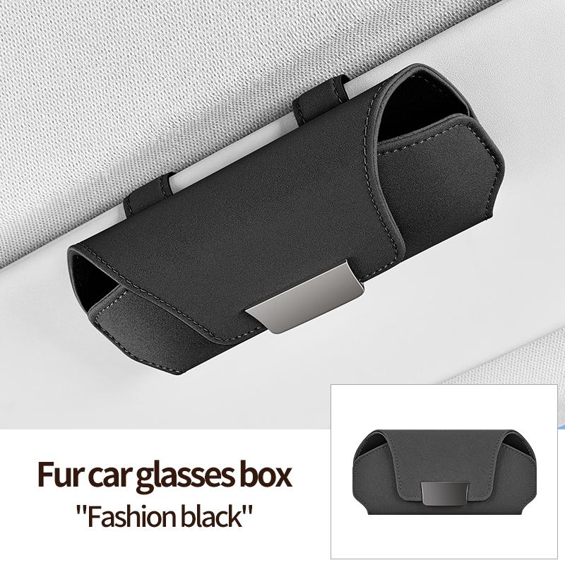 

Magnetic Car Sunglasses Case Sun Visor Glasses Holder Car Premium Suede Glasses Holder Auto Sunglasses Clip Card Ticket Holder чёрный