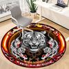 1pc Tiger Emblem Carpet for Office Non-Slip, Round Carpet, Soft & Comfortable, Carpet for Office, Lightweight Round Floor Mat