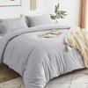 HEVUMYI Single Duvet Cover, All-Season, Moisture-Wicking, Quick-Drying, Double Zipper, Eight Ties, Machine Washable, Peach Skin Finish, Long-Lasting W