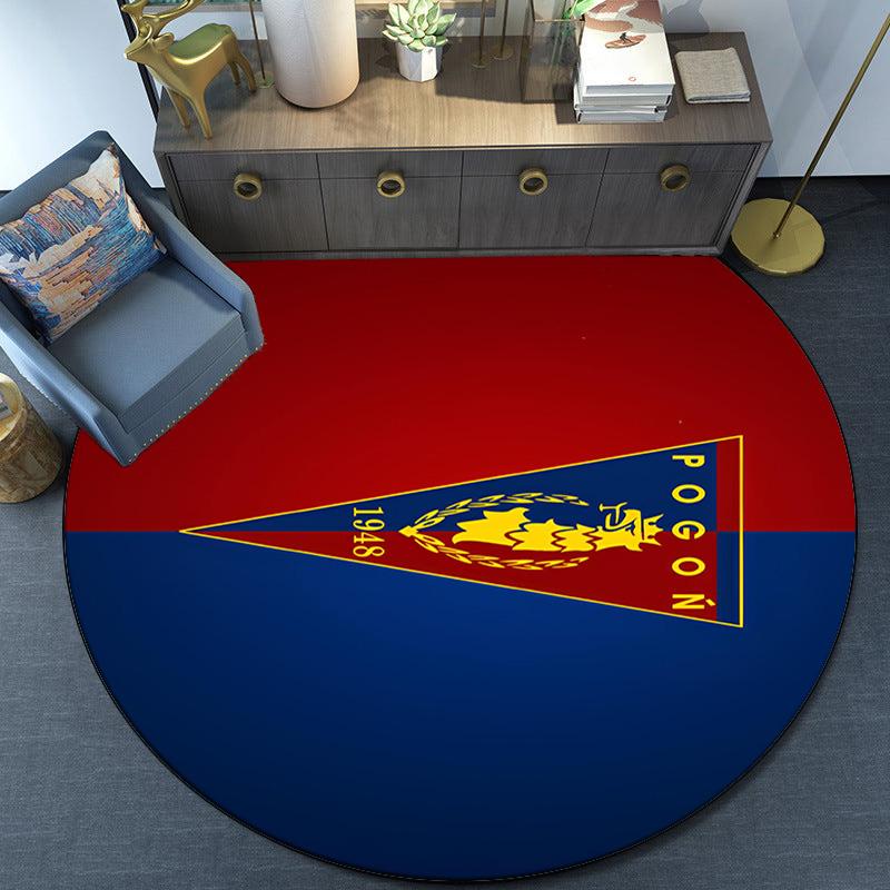 Pogoń Football Crest Round Rug for Livingroom,Bedroom, Palyroom, Chair Rug, Area Rug, Circle Carpet, Fan Christmas Gift
