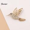 Golden Tone Bird Brooch Bling Rhinestone Hummingbird Brooch, Hollow Flying Alloy Daily Wear Pin, Jewelry Accessory for Coats Scarves Dresses