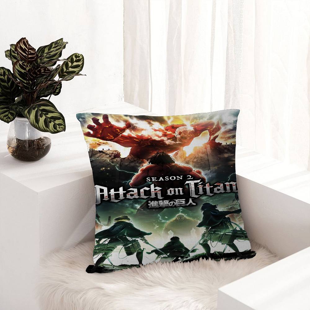 A-Attack On Titan Cushion Cover Car Throw Pillow Case For Sofa Car Christmas Gift 40X40Cm 45X45Cm