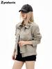 Vintage Distressed Flight Jacket with Button-Down Collar for Women, Autumn Winter New Style Slouchy High-End Couple Workwear Coat Trendy