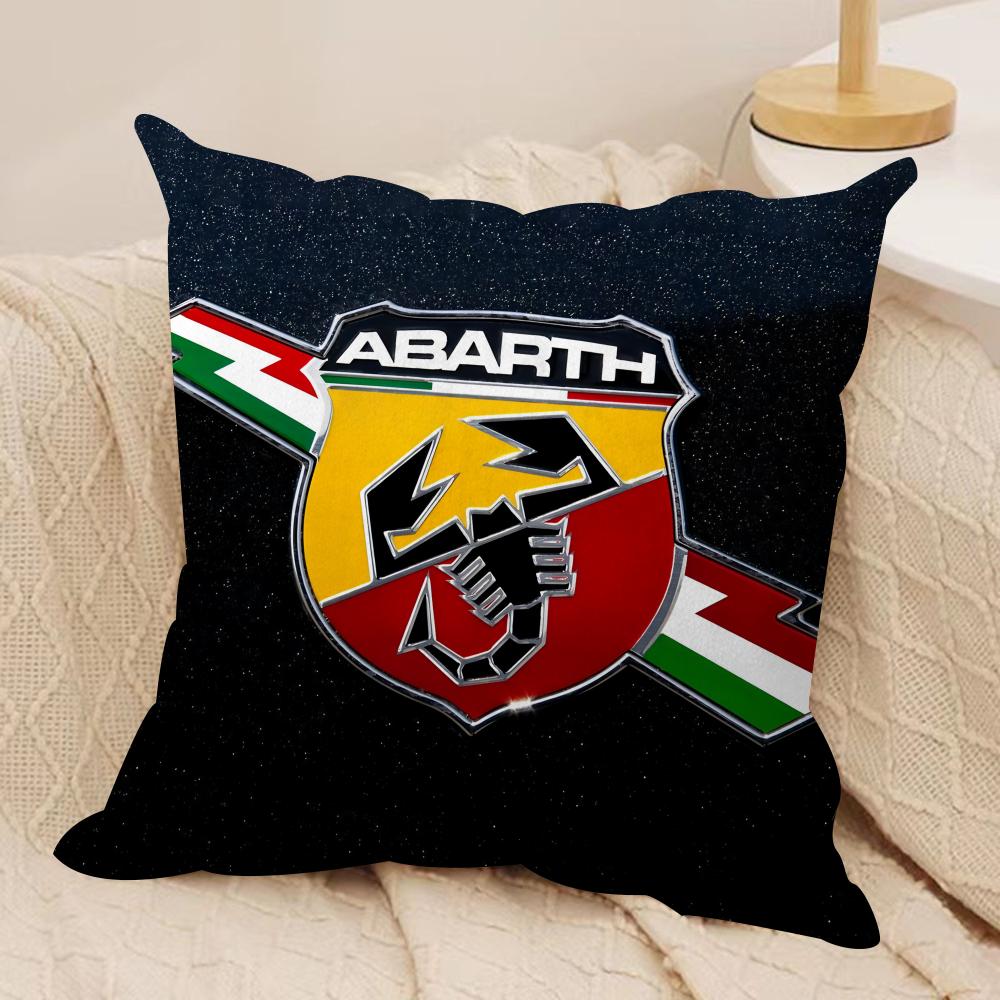 

AAbarth racing car logo cool Cushion Cover Silky Short Plush Invisible Zipper Dustproof Sofa Pillow Case for Home Decor 30x30cm