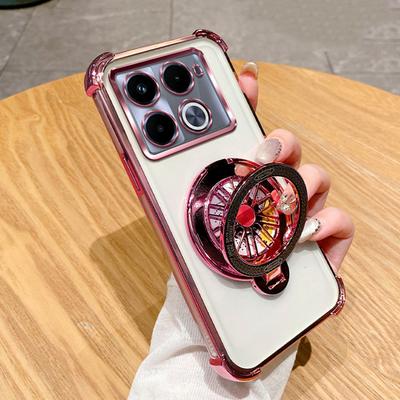 Rotate Gyro Bracket Holder for Magsafe Magnetic Case On for Funda Infinix Note 40 Pro Note40 Pro Plus + 4G 5G Clear Stand Cover