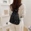 Vintage Solid Color Denim Backpack Large Capacity Multifunctional Chest Bag