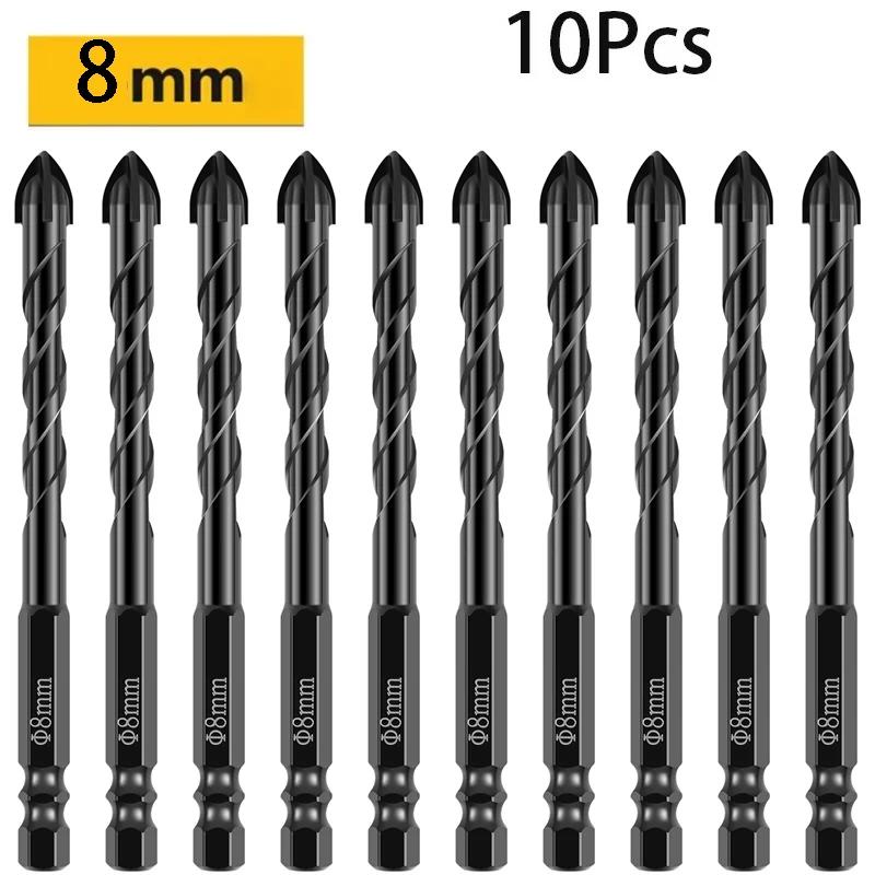 Multiple pack options Cross Hex Tile Drill Bit Set Glass Concrete Ceramic Tile Hard Alloy Triangle Drilling Bit Hole Opener