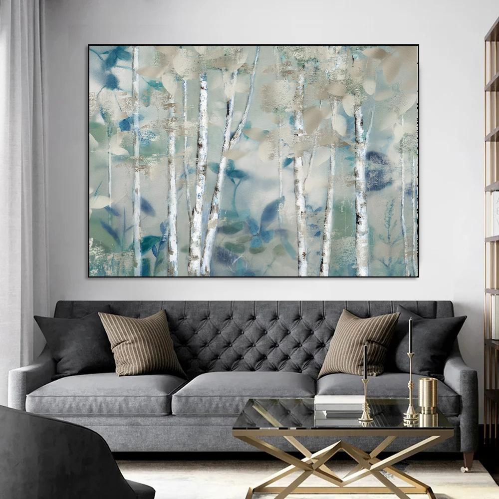 Abstract Tree Wall Art Canvas Painting Forest Posters and Prints Wall Pictures for Living Room Home Decor