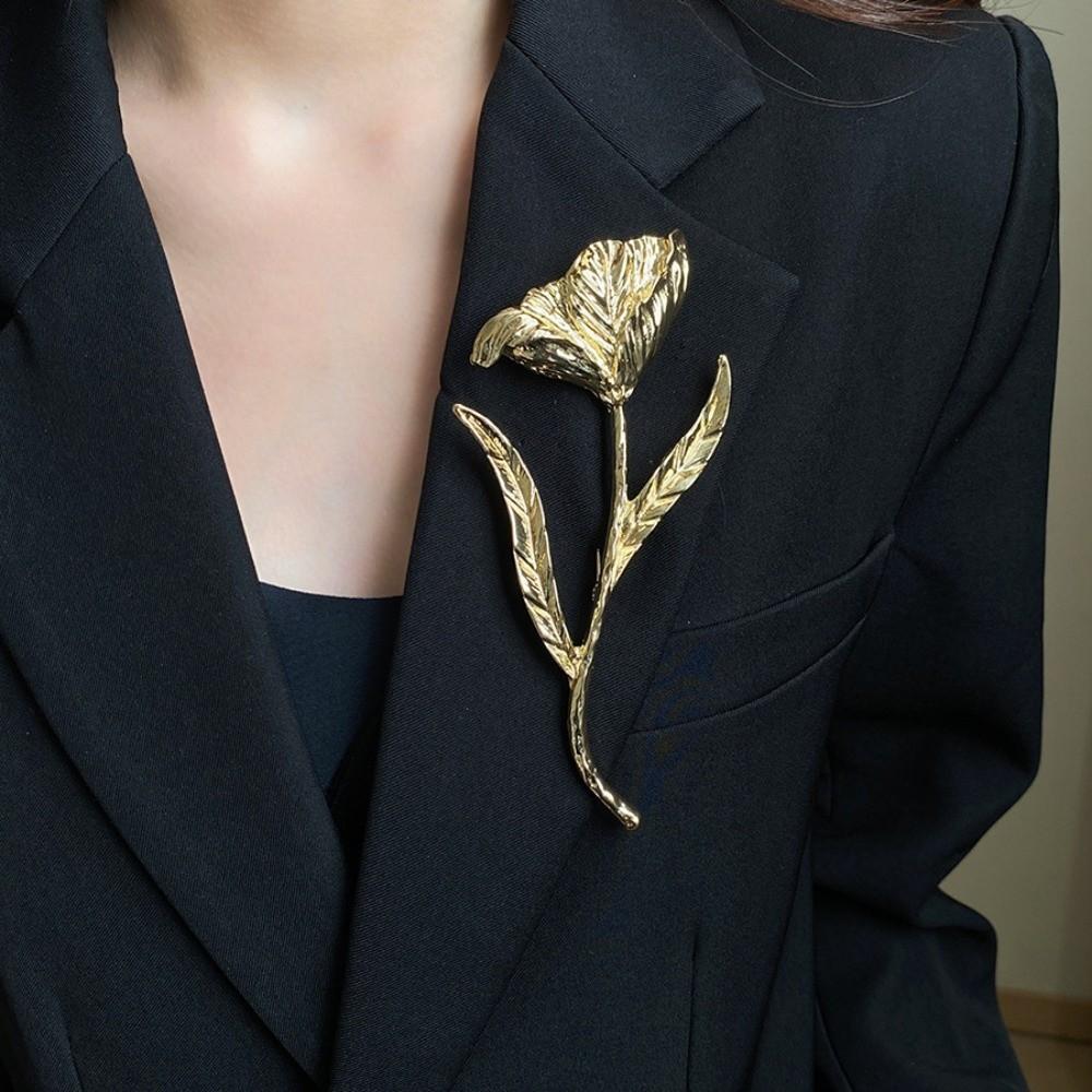 Suit Charm Deco Tulip Brooch Exquisite Clothing Pin Accessories Flower Bud Brooch  Office