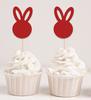 Souvenir chéri | Décorations de cupcakes en forme de lapin de Pâques doré pailleté - Lot de