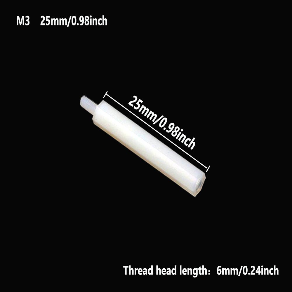 25Pcs White Nylon Single Head Fastener Durables Multi-Purpose Hardware Accessories