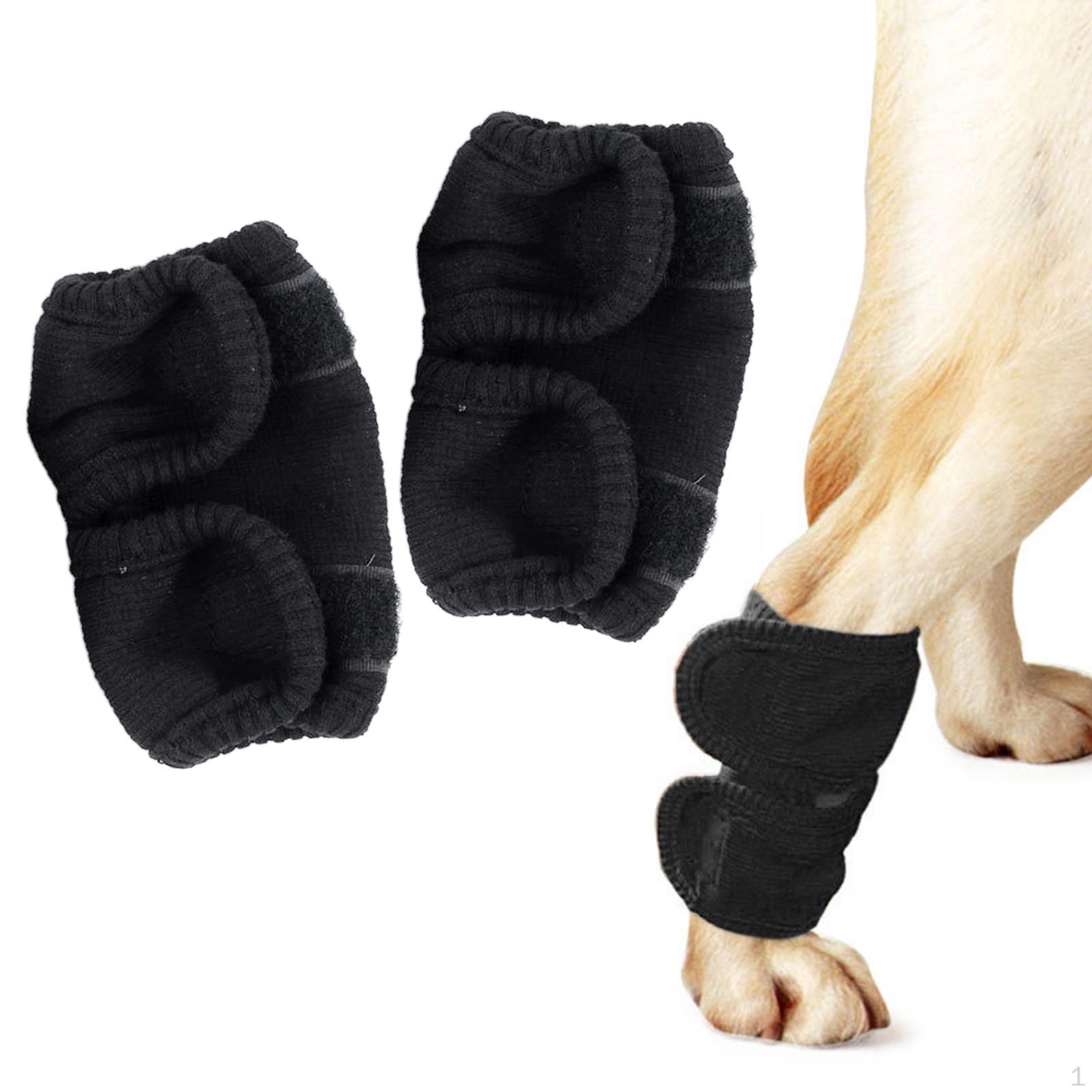 

1 Pair Adjustable Pads, Leg Support Brace Warmer ,Dog Elbow Pads Bandage Auxiliary Fixed Joint Black M