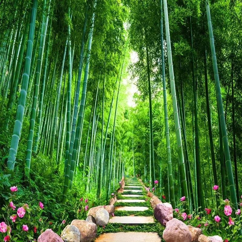 Photo Wallpaper 3d Green Forest Bamboo Nature Scenery Mural Living Room Tv Sofa Background Wall Mural