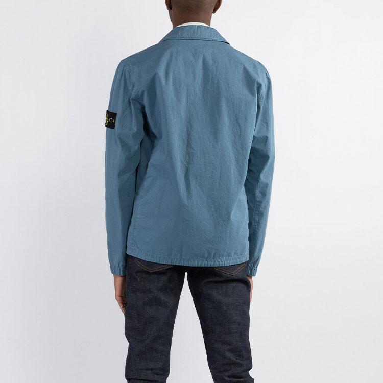 Stone Island Double Pocket Washed Long Sleeve Jacket Men jackets Sugar-Grey 7615114WN-V0146